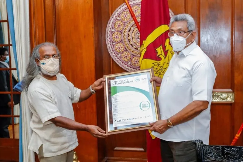 කාබන් ශූන්යකරණ සහතිකයෙන් ජනපති පිදුම් ලබයි
