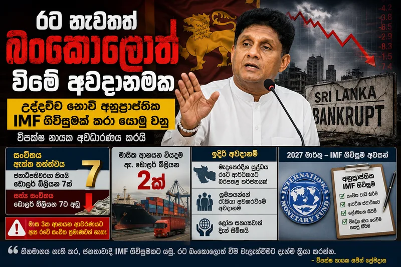 රට නැවතත් බංකොලොත් වීමේ අවදානමක