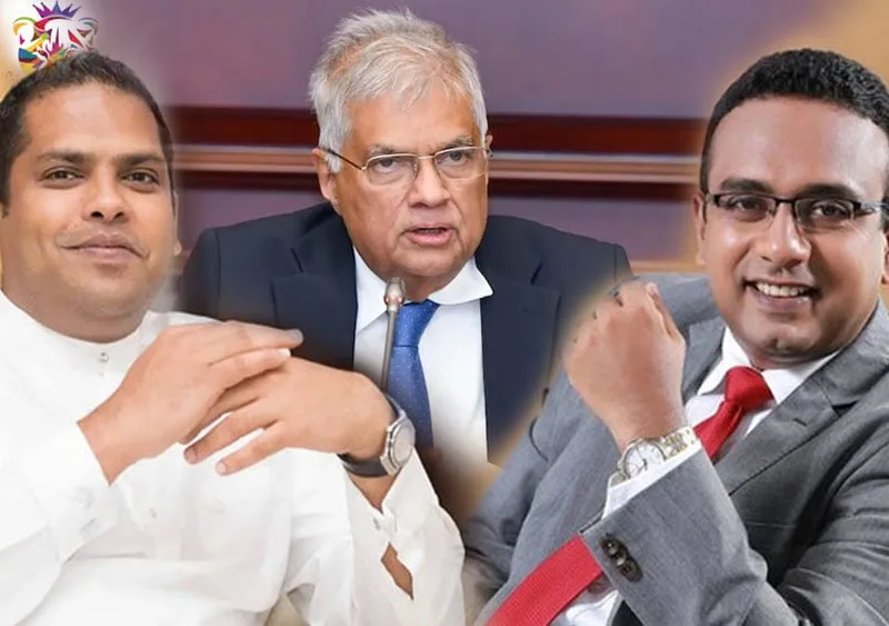 ජනාධිපති රනිල් වික්රමසිංහ මහතා හරීන් සහ මනූෂ හමුවෙයි.