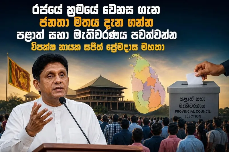 රජයේ ක්රමයේ වෙනස ගැන ජනතා මතය දැන ගන්න පළාත් සභා මැතිවරණය පවත්වන්න