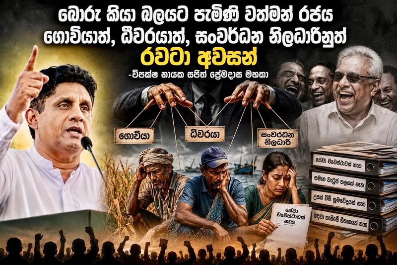 බොරු කියා බලයට පැමිණි වත්මන් රජය ගොවියාත්, ධීවරයාත්, සංවර්ධන නිලධාරීනුත් රවටා අවසන්