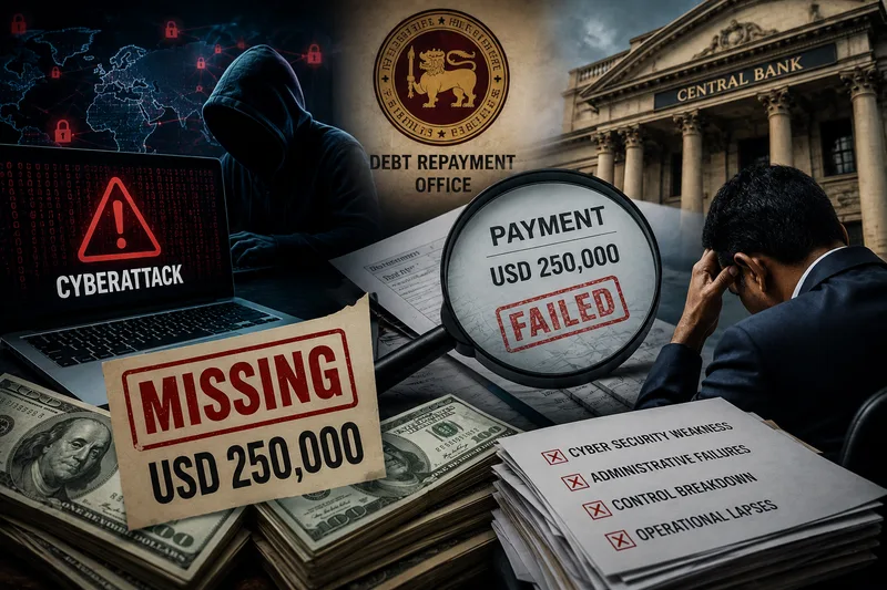 ඇමරිකානු ඩොලර් ලක්ෂ 25 ණය වාරිකය රටට අහිමි වූයේ Cyber ආරක්ෂණ ගැටලු සේම පරිපාලන දුර්වලතා නිසා