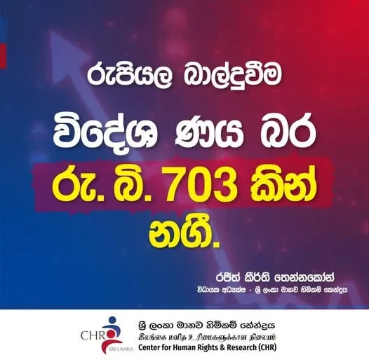 රුපියල බාල්දු වීම නිසා විදේශ ණය බර රු. බිලියන 703 කින් ඉහළ යයි